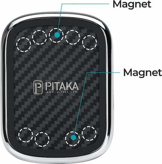 Pitaka Βάση Κινητού Αυτοκινήτου MagMount Qi v3 Wireless Charger / Air Vent Mount με Μαγνήτη και Ασύρματη Φόρτιση