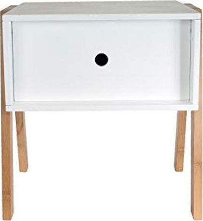 Κομοδίνο HD3728 Ξύλινο Λευκό 45.3x44x35cm