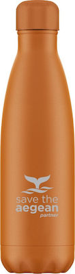 Estia Flask Lite Save the Aegean Bottle Thermos Stainless Steel BPA Free Orange 500ml Orange