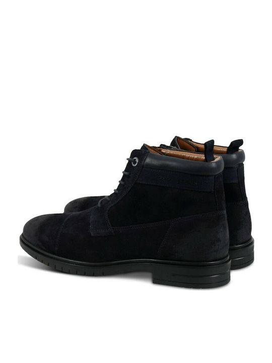Thomas Flex Suede Navy Μπλε Ανδρικά Μποτάκια