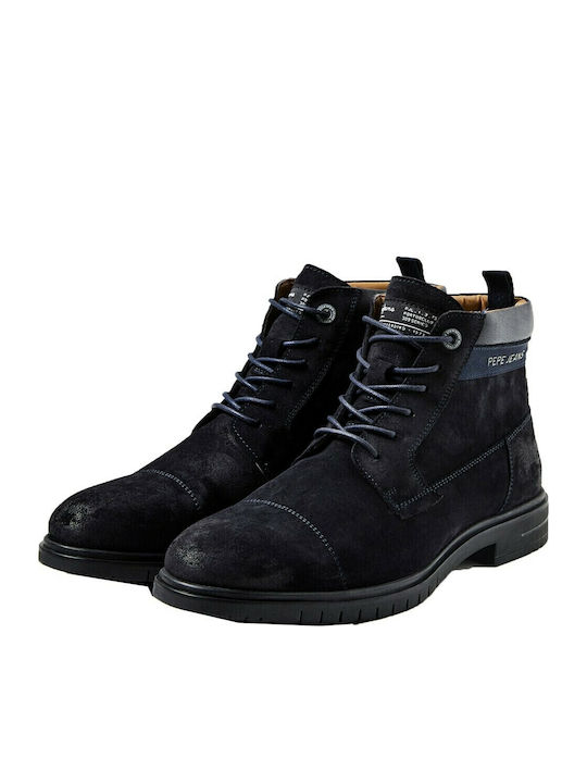 Thomas Flex Suede Navy Μπλε Ανδρικά Μποτάκια
