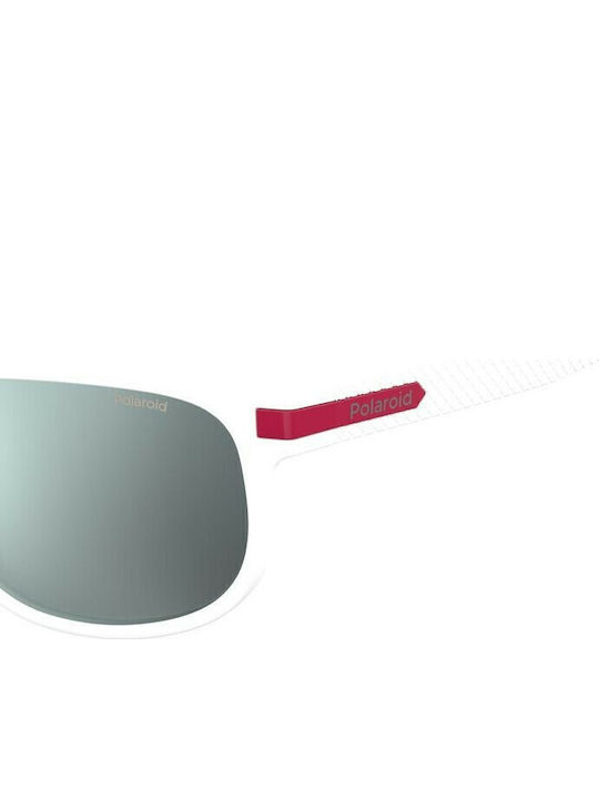 Polaroid Men's Sunglasses with White Plastic Frame and Gray Polarized Lens PLD2099/S 7DM/EX