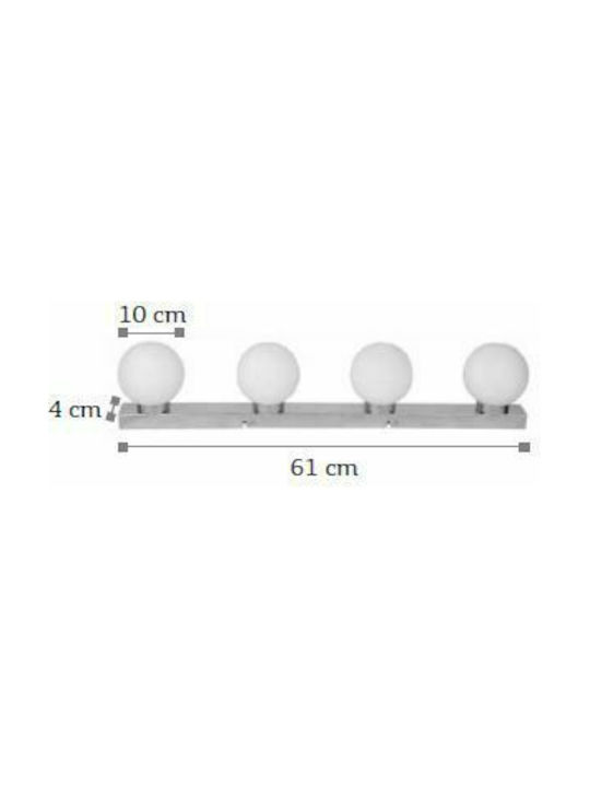 Inlight Modern Lamp Wall with Socket G9 White 61x4cm