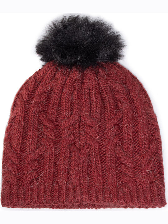 Salomon Bonnet Knitted Beanie Cap Burgundy