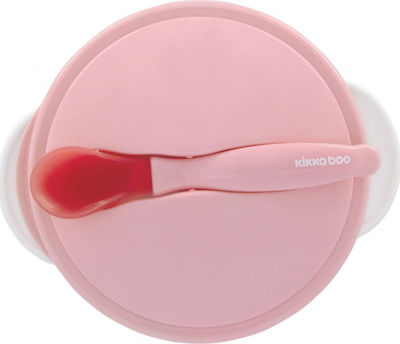 Kikka Boo Παιδικό Σετ Φαγητοδοχείου Heat Sensing Spoon από Πλαστικό Ροζ 2τμχ