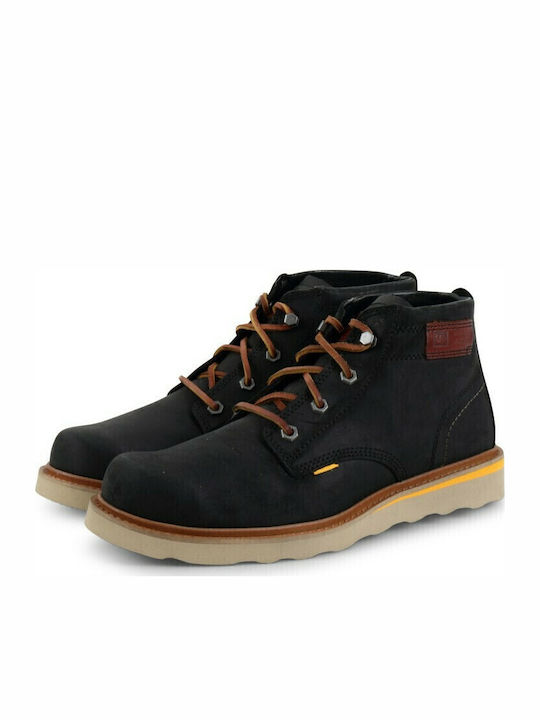 Jacson Mid Δερμάτινα Μαύρα Ανδρικά Μποτάκια