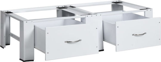 vidaXL 51195 51195 Base For Washer/Dryer made of Stainless Steel with Drawer 127x54.5εκ. 1pcs