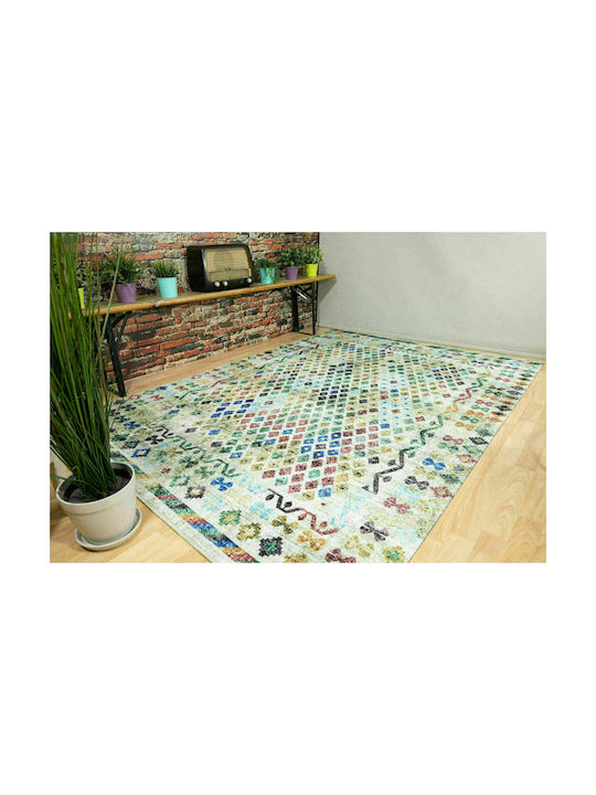 Ezzo 9037-01 Rug Rectangular Pink Blue Green Kilimi 3-9037