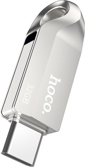 Hoco UD8 Smart 64GB USB 3.0 Стик с връзка USB-C Сребрист
