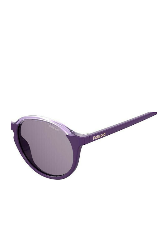 Polaroid Unisex Sunglasses with Purple Plastic Frame and Purple Polarized Lens PLD6125/S B3V