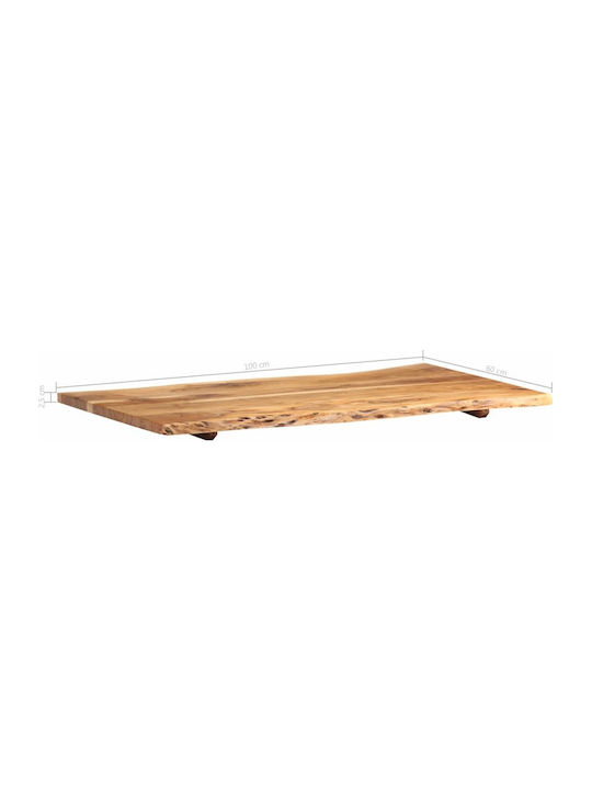 vidaXL Dreptunghiulară Suprafața mesei din Lemn Masiv Magazin online 100x60x2.5cm 286331 1buc
