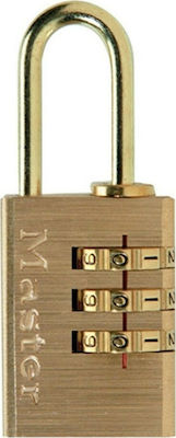 Master Lock 620EURD Steel Padlock Brass Combination 20mm 1pcs