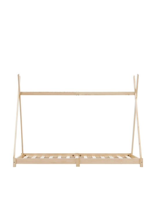 Kinderbett Montessori Einzeln Braun für Matratze 70x140cm