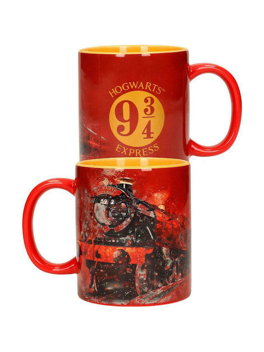 Sd Toys Harry Potter - Logo & Hogwarts Express Ceramic Cup Red 330ml 2pcs