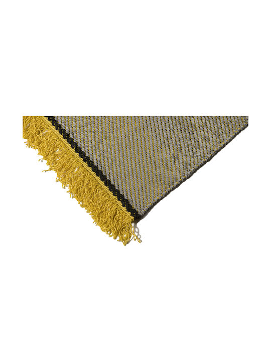 Tapicap Diagonio Handmade Rug Rectangular with Fringes Grey-Yellow