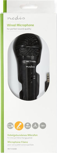 Nedis Mictj100bk Wired Microphone Off Πυκνωτικό Μικρόφωνο 3.5mm Χειρός, Επιτραπέζιο για Φωνητικά