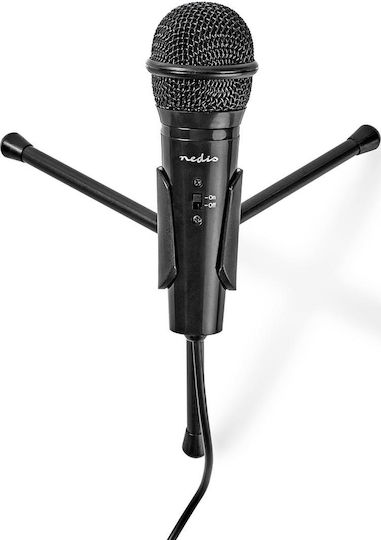 Nedis Mictj100bk Wired Microphone Off Πυκνωτικό Μικρόφωνο 3.5mm Χειρός, Επιτραπέζιο για Φωνητικά
