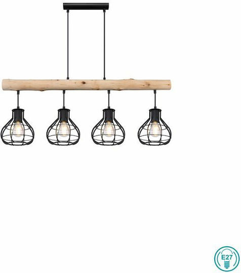Globo Lighting Clastra Pendant Light Black 90x18x120cm Globo Lighting Clastra Pendant Light Black 90x18x120cm