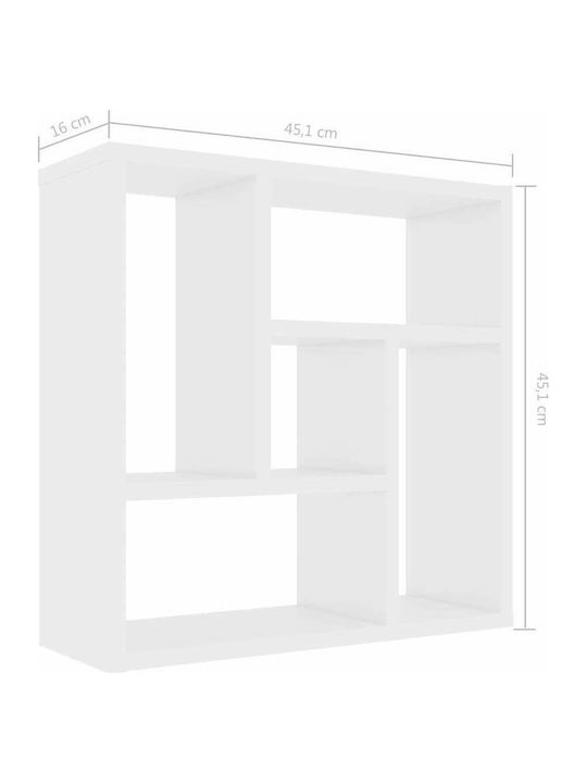 Ράφι Τοίχου Γυαλιστερό Λευκό 45.1x16x45.1cm