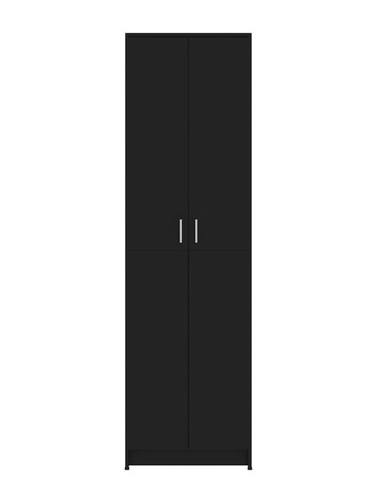 Double Door Wardrobe Black 55x25x189cm