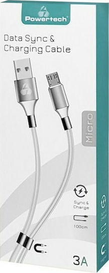 Powertech Regulär USB 2.0 auf Micro-USB-Kabel Weiß 1m (PTR-0085) 1Stück
