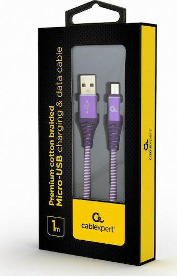 Gembird Geflochten USB 2.0 auf Micro-USB-Kabel Lila 1m (CC-USB2B-AMMBM-1M-PW) 1Stück