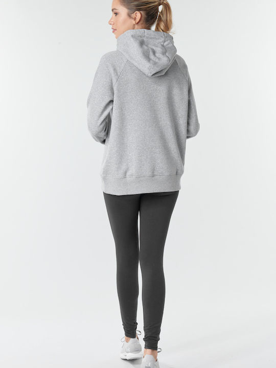 Rival Logo Long Women's Sweatshirt Hooded Gray