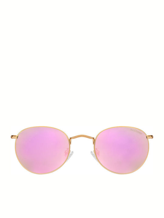 Paltons Talaso Unisex Sonnenbrille mit Rose Gold Metall Gestell und Lila Polarisiert Linse