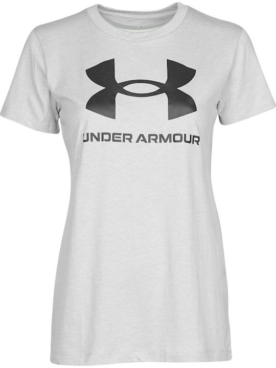 Under Armour Sportstyle Graphic Αθλητικό Γυναικείο T-shirt Γκρι με Στάμπα