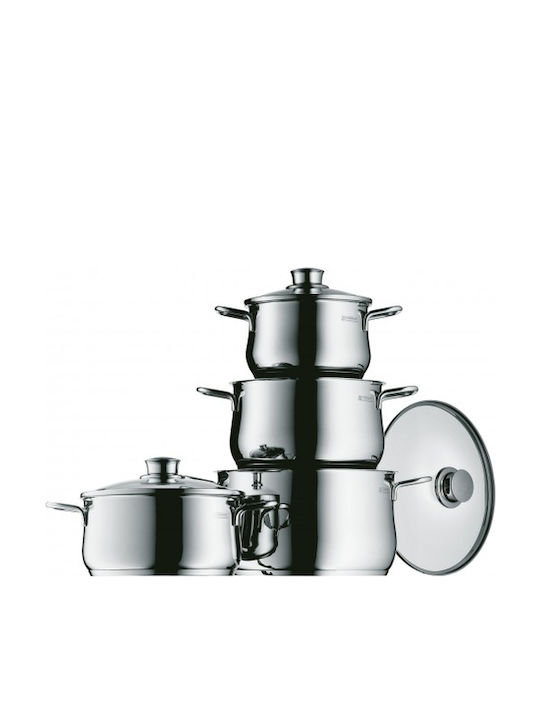 WMF Diadem Plus Cookware Set of Stainless Steel with No Coating Ασημί 4pcs