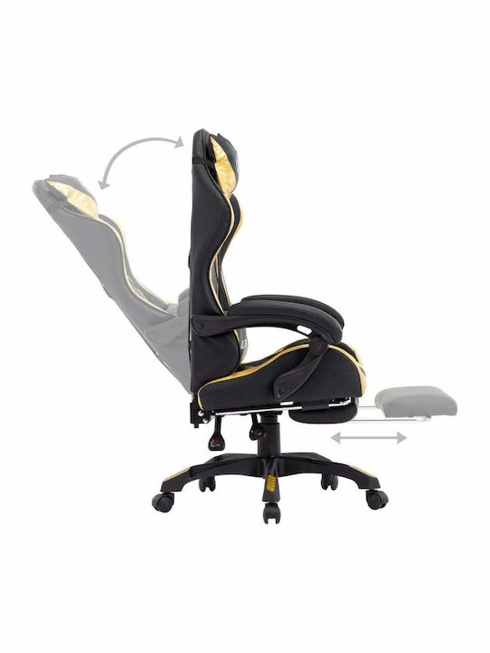 vidaXL Racing Artificial Leather Gaming Chair with Footrest Black