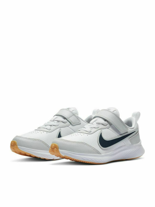 Varsity Leather PSV Kids Sports Shoes Running with Hoop & Loop Closure White
