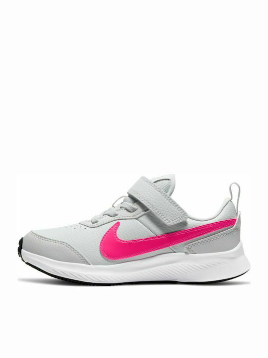 Varsity Leather PSV Kids Sports Shoes Running with Hoop & Loop Closure White