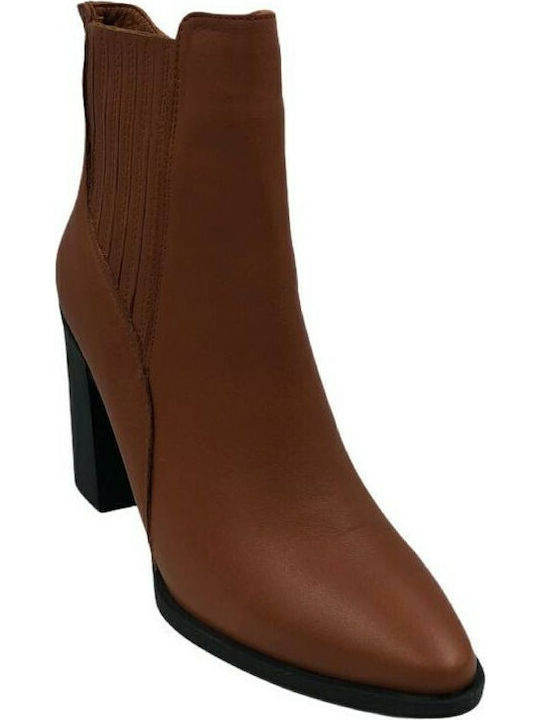 22203 Ghete Dama Din Piele Ankle Boots Culoare Full Face Tabac maro