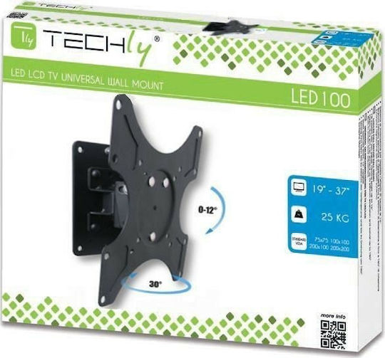 Techly ICA-LCD 2900B Επιτοίχια έως 37" και 25kg Black