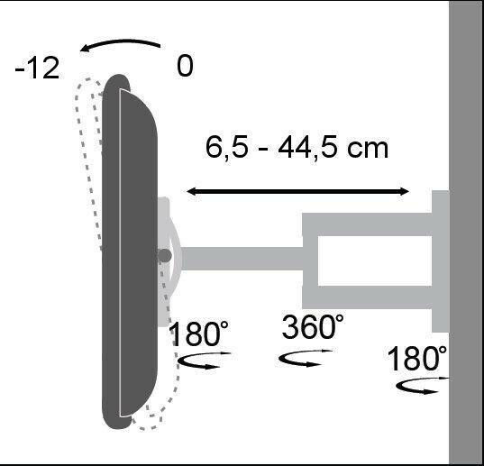 Techly ICA-LCD 2903WH ICA-LCD-2903WH Стойка за телевизор Стенен с рамо до 37" и 25кг Бял
