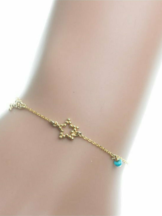 Distinctive gold plated silver bracelet with star and cross