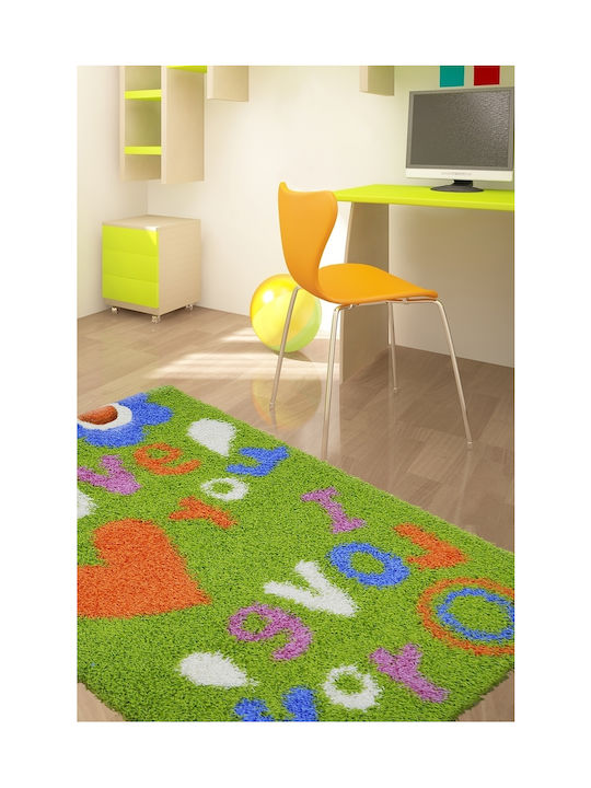 Sprintzio Shaggy Bedroom Rugs Set Green 1137 3pcs