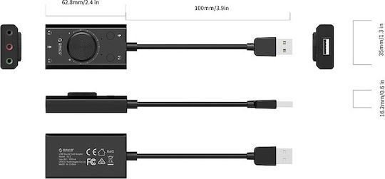 Orico SC2 Εξωτερική USB Κάρτα Ήχου 2.0