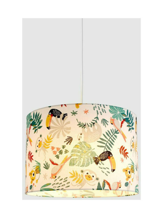 Veis Kids Fabric Single Ceiling Light E27 Multicolour 60W 35x24cm