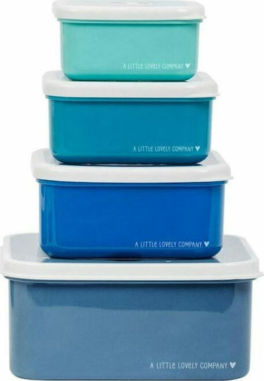 A Little Lovely Company Plastic Kids' Lunch Set Blue