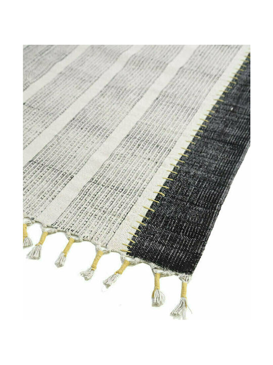 Royal Carpet Lotus Rug Rectangular Cotton with Fringes 354 Black