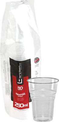 Lariplast Einwegbecher Kunststoff Transparent 250ml 50Stück