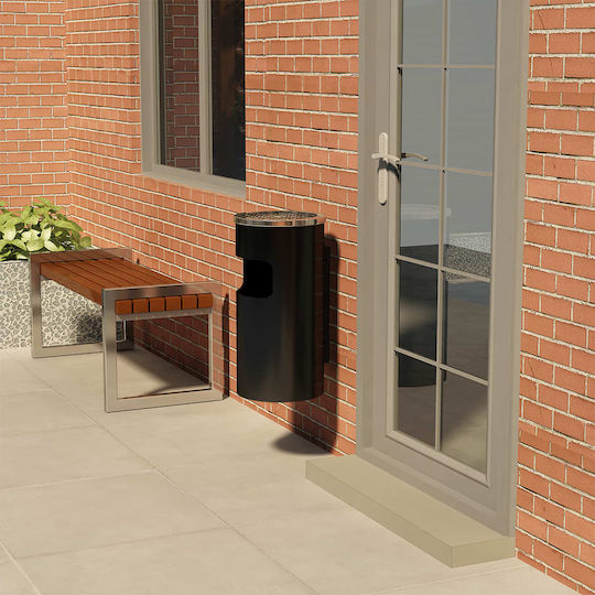 vidaXL Metallic Waste Bin 26lt Black