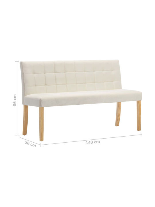 Διθέσιος Καναπές Κρεμ 140x56x86εκ.