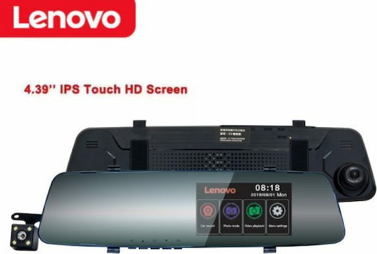 Lenovo V3 Plus 1080P Mirror Car DVR, 4.39" Display with Clip