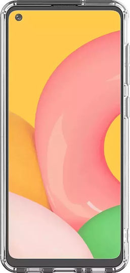 Samsung Umschlag Rückseite Silikon Set mit Glas Transparent (Galaxy A21s)