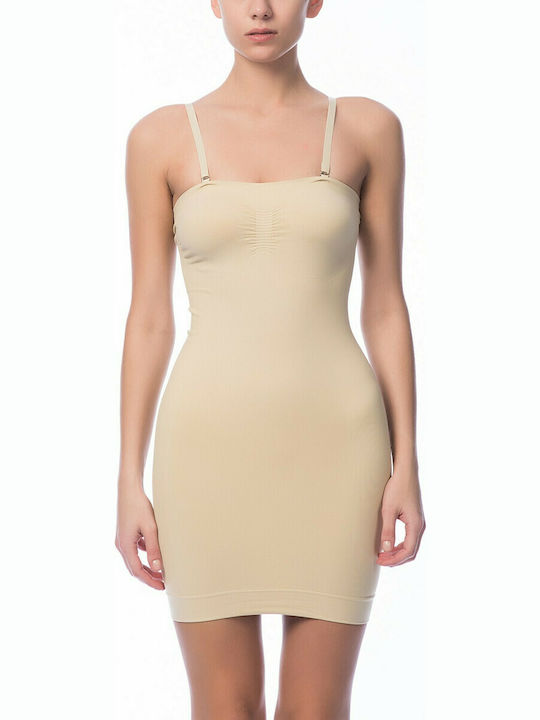 Γυναικείο φόρεμα λαστέξ Strapless με αποσπώμεες & ρυθμιζόμενες τιράντες 04 ΜΠΕΖ