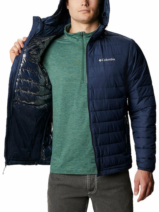 Powder Lite Χειμωνιάτικο Μπουφάν Puffer Αδιάβροχο Μπλε