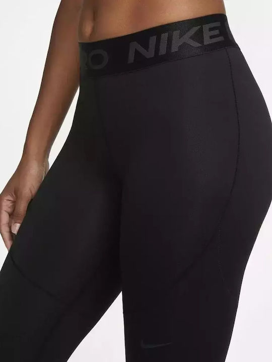 Dri-Fit Pro Therma Training Γυναικείο Cropped Κολάν Σύσφιξης με Fleece Επένδυση Μαύρο